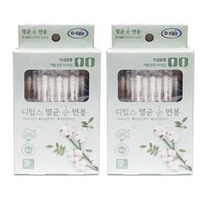 디팁스 순면 멸균 순면봉, 2개, 50개입