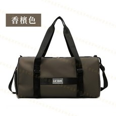 率性健身包 旅行包 行李包 運動包 手提包 斜背包 耐磨防水 大容量乾濕分離 獨立鞋層 可掛行李拉桿, 香檳色, 1個