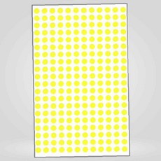 원형스티커 분류라벨 지름5mm 7매입 노랑