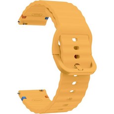 부드러운 실리콘 시계 밴드 22mm 20mm 여성용 퀵 릴리스 스트랩 통기성 스포츠 스마트, Yellow