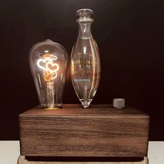 復古愛心燈 實木無水冷香儀, 普通燈泡:USB插電款不含精油