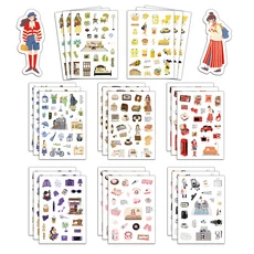 주말 생활 DIY 스티커 힐링 절묘한 손 계정 재료 전화 케이스 노트북 가방 방수 물컵 8 개, 01 8PCS