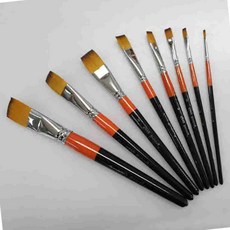 평 붓 8호 5개 평브러쉬 피포페인팅 수채화용품 미술도구 채색붓 정물화브러시 화방재료 아크릴붓 풍경화브러시