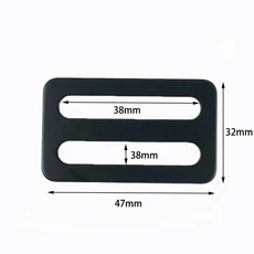 2/5/10Pcs 20 50mm 가방 조정 클립 패스너 버클 스틸 슬라이더 걸쇠 웨빙 트라이 배낭 스테인레스 카라비너 루프 스트랩, 2Pcs, Bla 38mm