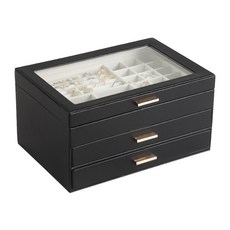 首飾收納盒多層抽屜式珠寶盒飾品收納盒首飾盒, 26.5cm*18cm*13.5cm, 1個