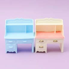 미니어처 가구 공부방 책상 의자 세트 높이조절 기능 인용 사무용책상 컴퓨터책상 포함, 하늘10개