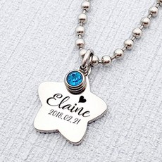 페리베리 [탄생석이벤트] 써지컬스틸 별목걸이 미아방지 패션목걸이, 1개