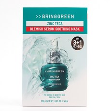 브링그린 징크테카 트러블 세럼 수딩 마스크 3+1