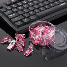 클립 화이트 미니 사무용집게 진핑크+화이트 아크릴집게 튼튼한 클립집게