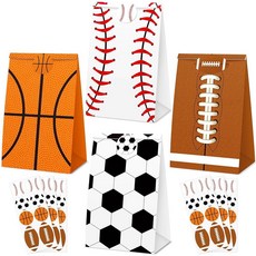 Yexiya 30피스 스포츠 파티 선물 가방 캔디 스티커 포함 축구 야구 농구 테마 장식 생일 용품 202364 8597052320, Yexiya 30피스 스포츠 파티 선물 가방 캔디 스티