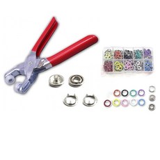 DIY 똑딱이 스냅 단추 펀칭기 세트 셔츠 블라우스 리폼 수선 도구 가시메 펜치 풀구성, 1개