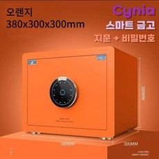 Cynia 예쁘고 튼튼한 가정용 금고 지문인식 비밀번호 소형부터 대형, 30cm, 오렌지