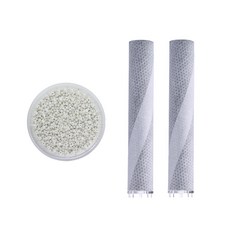 生活采家加壓蓮蓬頭 調節水流 過濾雜質 省水增壓花灑, 1套, 補充濾心-碳纖維濾心*2+亞硫酸鈣盒*1, 灰色