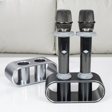 무선 마이크 거치대 스탠드 꽂이 홀더 받침대 유선 2칸, 1개