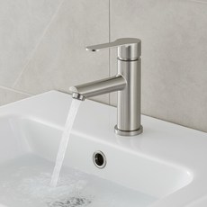 【304不鏽鋼】冷熱單孔臉盆水龍頭, 1個, 水龍頭水配件-牆壁排水