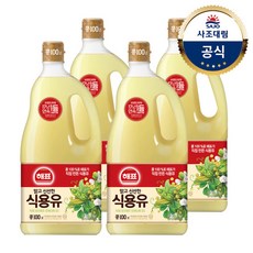 해표 콩기름 식용유, 4개, 1.8L