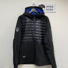 極度乾燥 Superdry Hybrid 連帽外套 黑色 拼接 運動夾克, 黑,XXXL, 1個