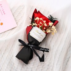 香皂玫瑰康乃馨小花束禮盒, 紅色玫瑰, 1個