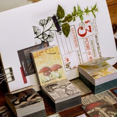 감성 빈티지 풍경 트레이싱지 다꾸 미니 떡메 떡메모지 페이퍼 8종, 2.레트로 (ME-641)