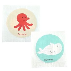 파이브K 바다 동물 일회용 파티 키즈 냅킨, 1세트, 10개입