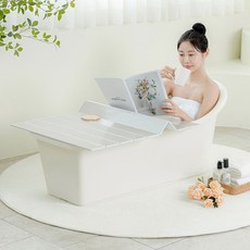 그린센스 이동식 반신욕조 욕조덮개 욕조커버, 03. [기본형]코코넛 아이보리, 1개