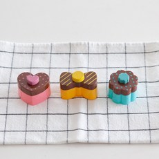 한입 샌드위치 커터 모양내기 틀 3P, 1세트, 혼합컬러