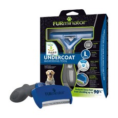 FURminator 去毛梳 大型犬長毛專用 寵物梳理工具, 青色, 1個