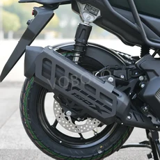 ZONTES 150X 오토바이 개조 배기 보호대 열 차폐 커버 머플러 파이프 가드 액세서리에 적합, 01 검정색