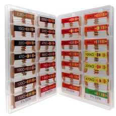 EEEEE 12w 28 값 280pcs 5% 탄소 저항기 모음 키트 및 LED 조명용 전기 산업용 모듬 세트 K옴 팩2.2옴 - 1M옴, 1/2w 280pcs