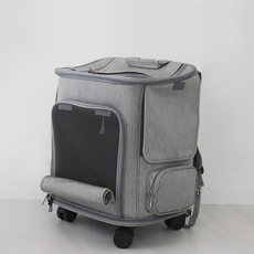 레투 소형견 묘 강아지 이동장 고양이 가방 이동장 백팩 애견 캐리어, 그레이, 1개