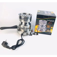 시샤 후카 숯버너 석탄난로 액세서리 EU 표준 야외 휴대용 아웃도어 스토브 핫플레이트, 실버이중탄소로