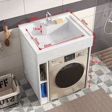 드럼세탁기 싱크대 애벌 탕비실 개수대 66x60빨래판모델 빨래 베란다, 1, H. 80CM 왼쪽 캐비닛 문지르지 않은 싱크대