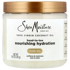 시어모이스쳐 헤드-투-토 너리싱 하이드레이션 100% 엑스트라 버진 코코넛 오일 411ml(14.5fl oz), 411ml, 1개