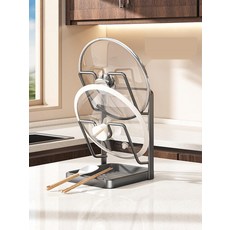 주방 다용도 냄비뚜껑 도마 거치대 스탠드형 정리대, 4. 크림화이트1단 와이드 베이스