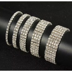 반짝반짝 프리사이즈 고무줄 큐빅팔찌 공연악세사리 댄스팔찌 드레스팔찌 뱅글팔찌