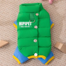 HIPIPET 狗狗羽絨四腳衣, 羽絨服-綠色,XXL(建議體重15-20斤內), 1個