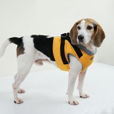 RealPet 대형견 숏패딩 하네스, Yellow, 1개