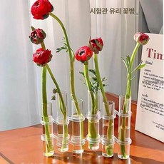 투명 화병 아크릴 장식품 미니꽃병 실린더 탁자, 대형 3개 세트 + 소형 3개 세트