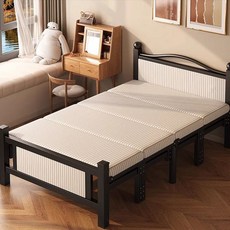 심플하고 모던한 1인용 휴대용 오피스 접이식 낮잠용 침대, 블랙(A)