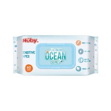 Nuby 海洋系列 敏感肌專用極厚柔濕巾 60抽 x 4包, 1個, 單包