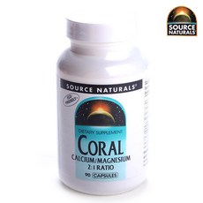 SOURCE NATURALS 珊瑚鈣鎂2:1補充膠囊, 90顆, 1罐