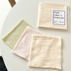 파스텔 2중거즈 큰 손수건 3장