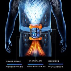 바디선풍기 허리선풍기 등풍기 허리 클립 휴대용 터보 팬 신형 충전식, 40mm 대형 팬