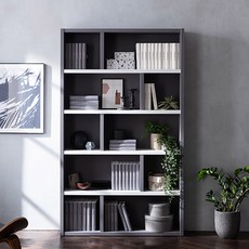 [삼익가구] 테디 1200 5단 책장 B타입, 그레이+화이트