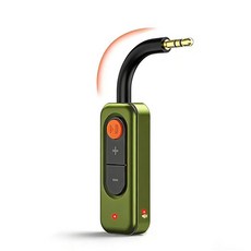 블루투스 5.4 오디오 수신기 3.5mm AUX 무선 어댑터 차량 스테레오 TV 컴퓨터 헬스장용 aptX 저지연 지원 296299, Green, Green