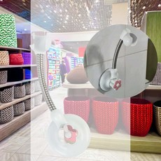 진공압축 샤워기거치대 무타공 부착 교체 행거 홀더 흡착