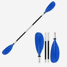 四段雙頭槳 鋁合金船槳 獨木舟划槳 皮划艇划槳 四節組合槳 台灣出貨, 藍色四段雙頭槳