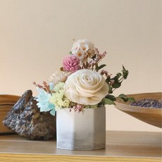 原生態NatureWorld 四季擴香石永恆桌花/花材 精油 線上教學，居家香氛擺飾, 春之采/風生(粉)