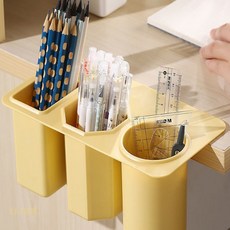 부착식 3구 다용도꽂이 책상꽂이, 화이트