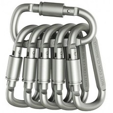 트렌디포 8cm D형 메탈 잠금 카라비너 고강도 다목적 캠핑비너, 그레이 10개, 1개